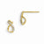 14k Yellow Gold CZ Childrens Heart Post Earrings