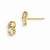 14k Yellow Gold CZ Childrens Ovals Post Earrings