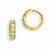 14k Yellow Gold CZ Childrens Hinged Hoop Earrings