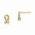 14k Yellow Gold CZ Childrens Ribbon Post Earrings