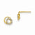 14k Yellow Gold CZ Childrens Circle Post Earrings