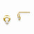 14k Yellow Gold CZ Childrens Circle Post Earrings