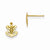 14k Yellow Gold Diamond-cut Childrens Mariner Crucifix Post Earrings