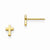 14k Yellow Gold Childrens Cross Post Earrings