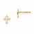 14k Yellow Gold Childrens Cross Post Earrings