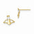 14k Yellow Gold CZ Childrens Angel Post Earrings