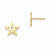 14k Yellow Gold Childrens Star Post Earrings