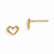 14k Yellow Gold CZ Childrens Heart Post Earrings