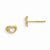 14k Yellow Gold CZ Childrens Heart Post Earrings