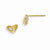 14k Yellow Gold CZ Childrens Heart Post Earrings