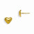 14k Yellow Gold Childrens Heart Post Earrings