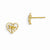 14k Yellow Gold CZ Diamond-cut Childrens Dragonfly Post Earrings