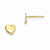 14k Yellow Gold Childrens Heart Post Earrings