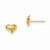 14k Yellow Gold Childrens Puffed Heart Post Earrings