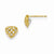 14k Yellow Gold CZ Diamond-cut Childrens Heart Post Earrings