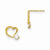 14k Yellow Gold CZ Childrens Heart Post Earrings