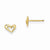 14k Yellow Gold Childrens Heart Post Earrings