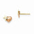14k Yellow Gold Yellow Rose Gold CZ Heart & Cross Post Earrings