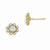 14k Yellow Gold CZ Childrens Flower Post Earrings