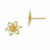 14k Yellow Gold Diamond-cut Childrens Flower Post Earrings