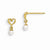 14k Yellow Gold Freshwater Cultured Pearl Heart Dangle Post Earrings