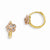 14k Yellow Gold Yellow Rose Gold CZ Flower Hinged Hoop Earrings