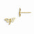 14k Yellow Gold CZ Childrens Dragonfly Post Earrings