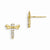 14k Yellow Gold CZ Childrens Dragonfly Post Earrings