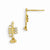 14k Yellow Gold CZ Childrens Trumpet Post Earrings