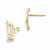 14k Yellow Gold CZ Diamond-cut Childrens Harp Post Earrings