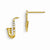 14k Yellow Gold CZ Childrens Saxaphone Post Earrings