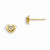 14k Yellow Gold CZ Childrens Heart Post Earrings