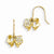 14k Yellow Gold CZ Childrens Bow Dangle Earrings