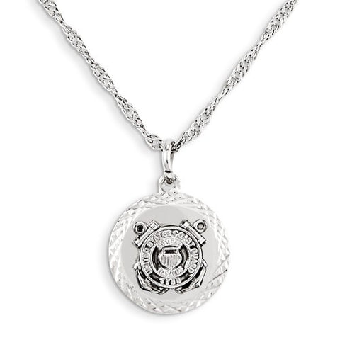 Coast Guard Rhodium Finish Necklace