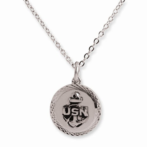 Navy Rhodium Finish Necklace