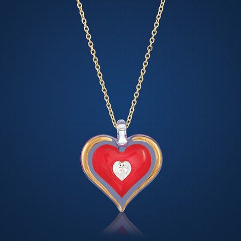 Red Heart Key Necklace