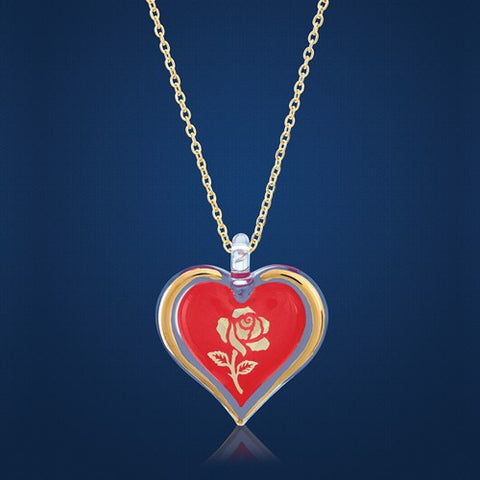 Red Rose Heart Necklace