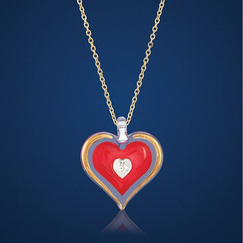 I-L-U-Always Red Heart Necklace