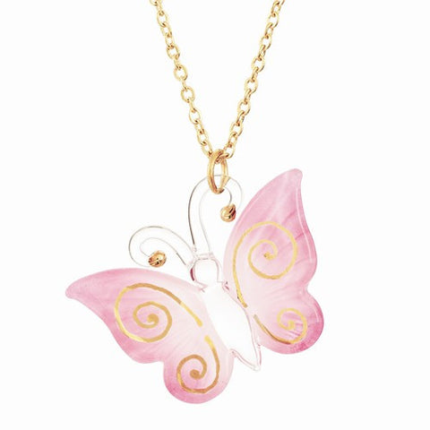 Pink Butterfly Necklace