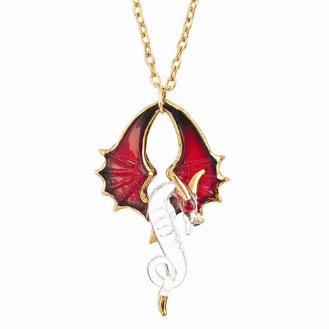 Red Gold Trim Dragon Necklace