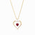 January Gold Trim Swarovski Birthstone Heart Necklace