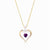 February Gold Trim Swarovski Birthstone Heart Necklace