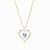 March Gold Trim Swarovski Birthstone Heart Necklace