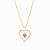 June Gold Trim Swarovski Birthstone Heart Necklace