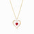 July Gold Trim Swarovski Birthstone Heart Necklace