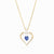 September Gold Trim Swarovski Birthstone Heart Necklace