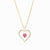 October Gold Trim Swarovski Birthstone Heart Necklace