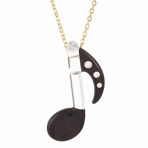 Brown Music Note Necklace