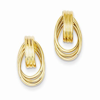 14k Yellow Gold Polished Fancy Post Earrings