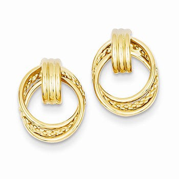 14k Yellow Gold Polished Fancy Post Earrings